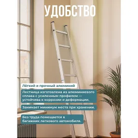 лестница односекционная алюминиевая alumet 1х14