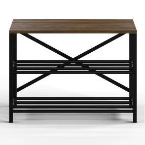 обувница gutta 500х690х290 (3 полки) каркас чёрный, настил коричневый