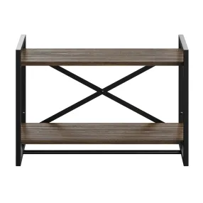 полка навесная gutta 470х690х250 (2 яруса) каркас чёрный, настил коричневый