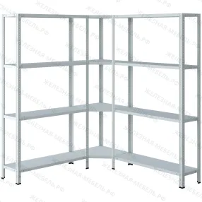 стеллаж угловой мс-750 2000х1700х1700 (4 уровня глубиной 500 мм)