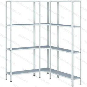 стеллаж угловой 2000х1500х1500 (4 уровня глубиной 300мм)