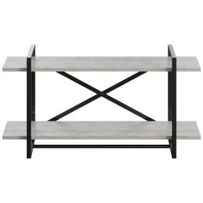 полка навесная gutta 470х920х250 (2 яруса) каркас чёрный, настил патина