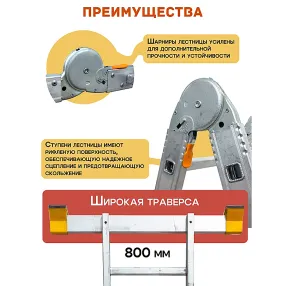 лестница-трансформер алюминиевая профессиональная 4х3