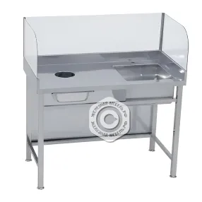 ванна моечная кухонная 1 секц. с рабочей поверхностью сварн. нерж. (для чистки рыбы), 1200х700х860